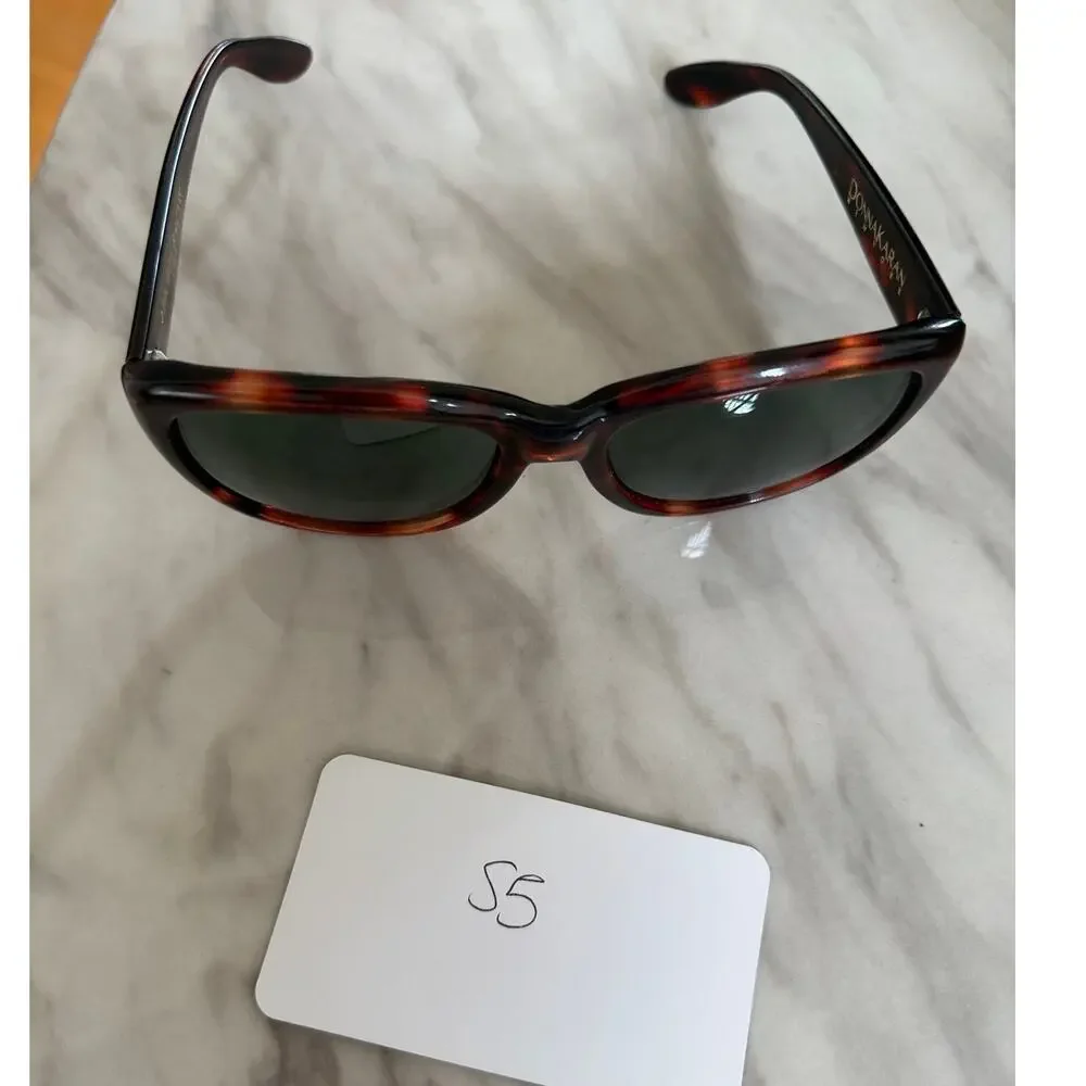 Vintage Donna Karan Brown Tortoiseshell Oversize Sunglasses